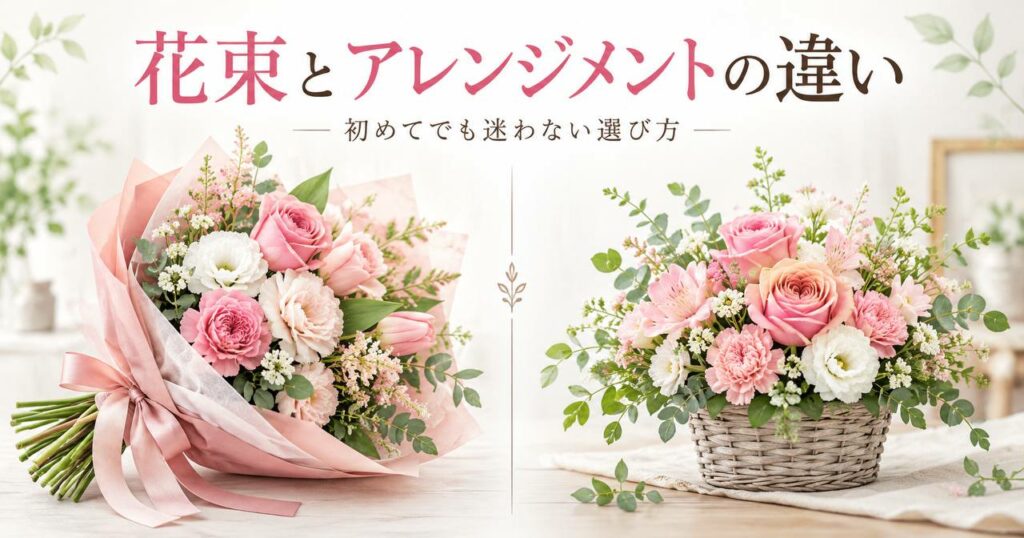 花束とアレンジメントの違いと選び方